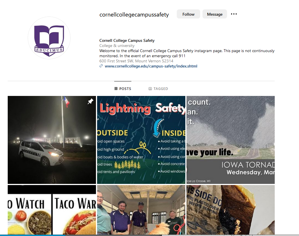 Campus Safety Instagram Page