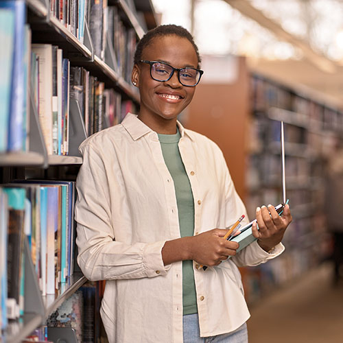 Professional in a library leading or assisting with research