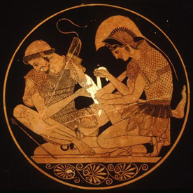 Achilles tending to the wounded Patroclus