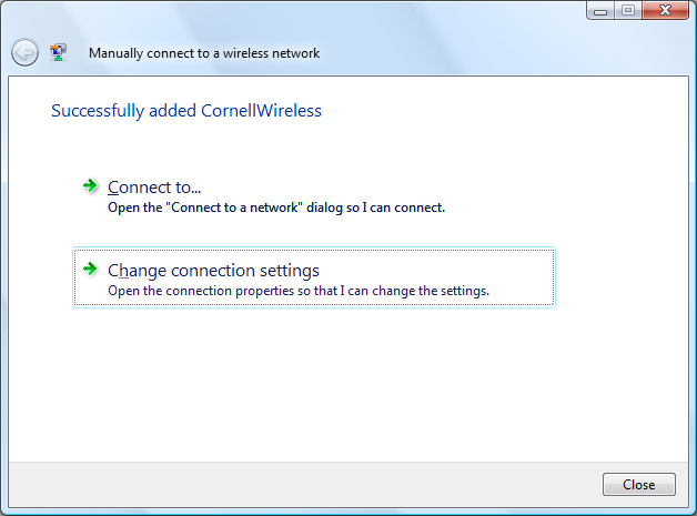 Wireless Vista Settings