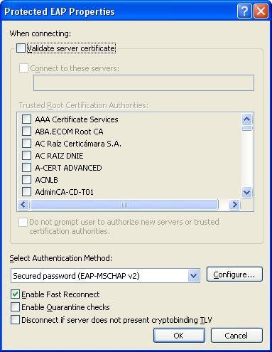 Wireless XP Settings