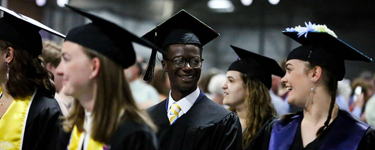 Students at Cornell College Commencement ceremony