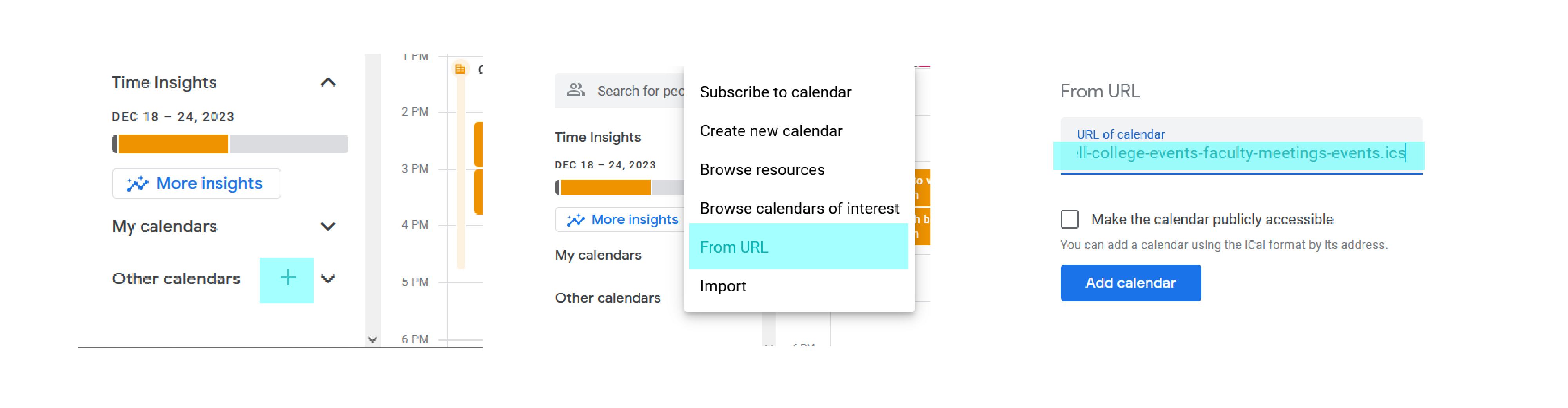 Steps to add to Google Calendar