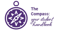 Compass Icon and student handbook