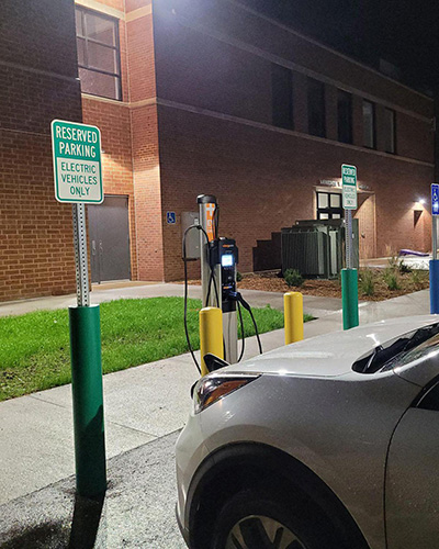 EV Charging Station at the SAW on Cornell College campus