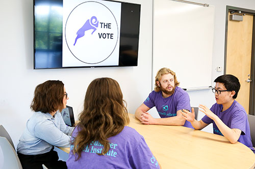 Cornell College students participate in civic engagement on campus as part of a Service Day.