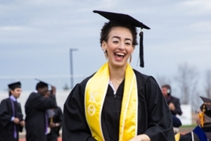 2022 Cornell College student celebrates at Commencement