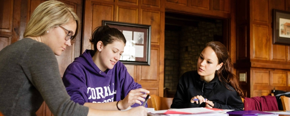 Cornell students work together at Van Etten Lacey House.