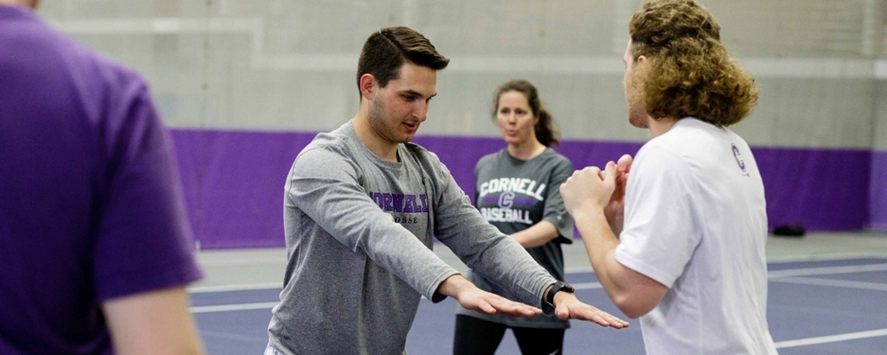 Cornell students recreate movements in a kinesiology course.