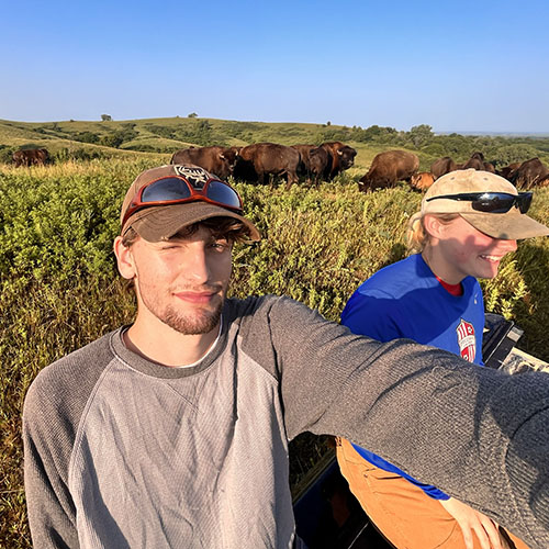 Student completing field work on Nature Conservancy project.