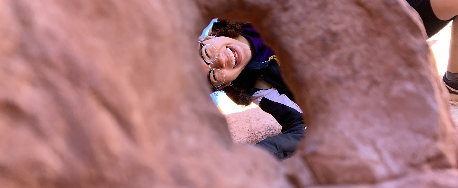 Off-campus studies student on geology trip