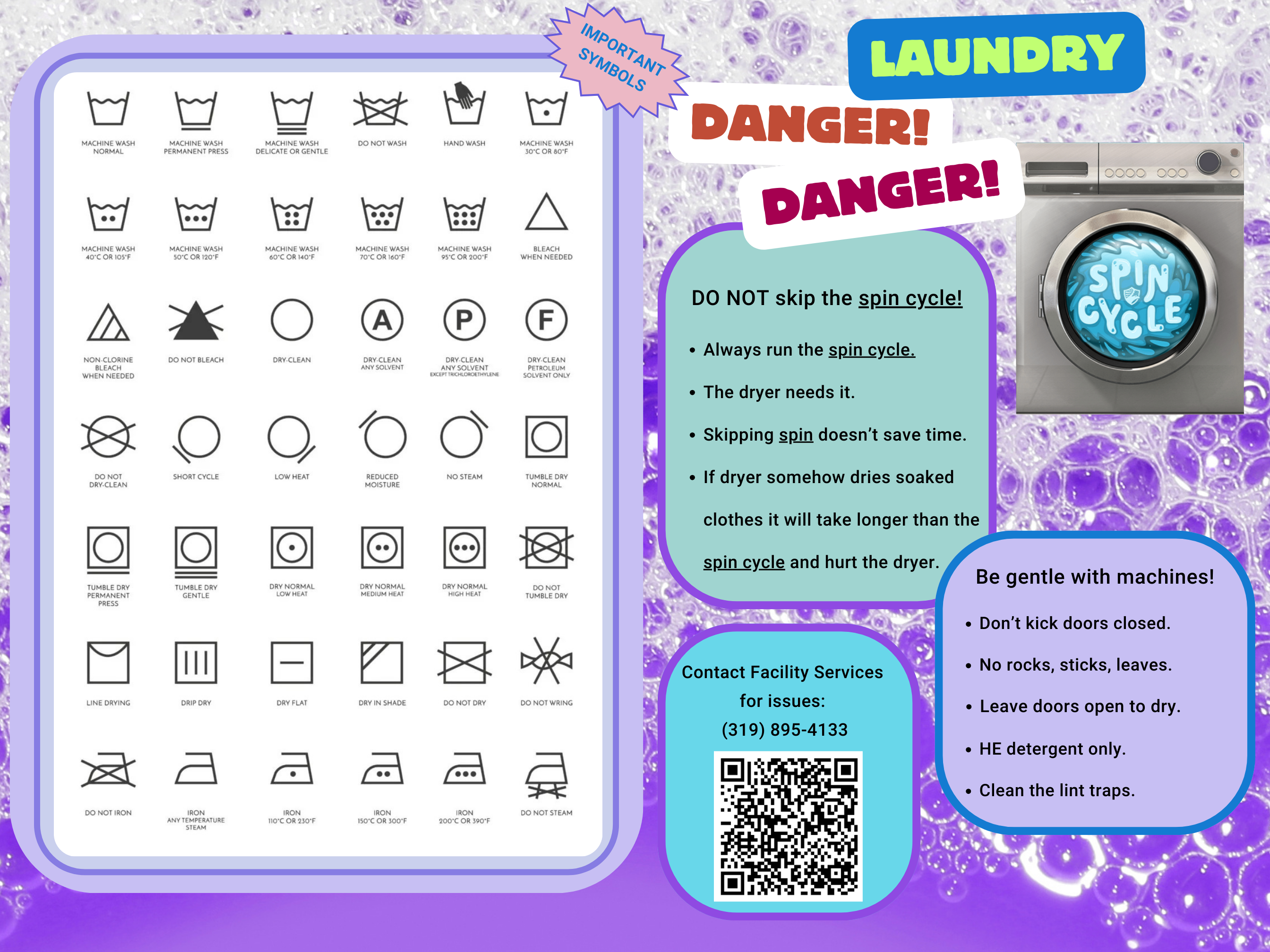 Laundry tips poster