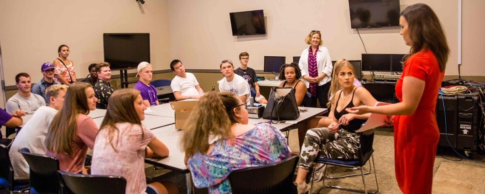 sociology and anthropology class meets with news anchor