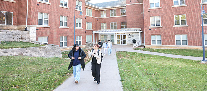 students on campus