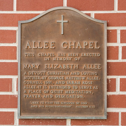 Allee Chapel sign